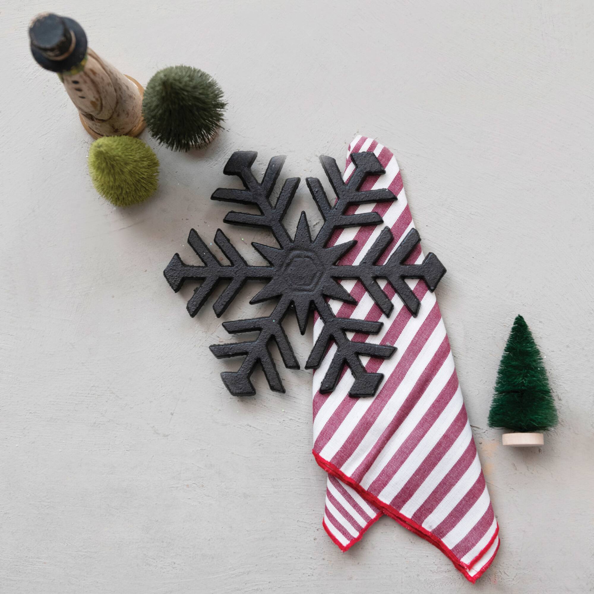 Hello Honey® 8" Black Cast Iron Snowflake Trivet